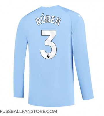 Manchester City Ruben Dias #3 Replik Heimtrikot 2023-24 Langarm